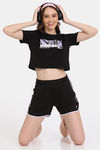 Rosaline Crop Length Loungewear Top - Black Beauty — thumbnail 4